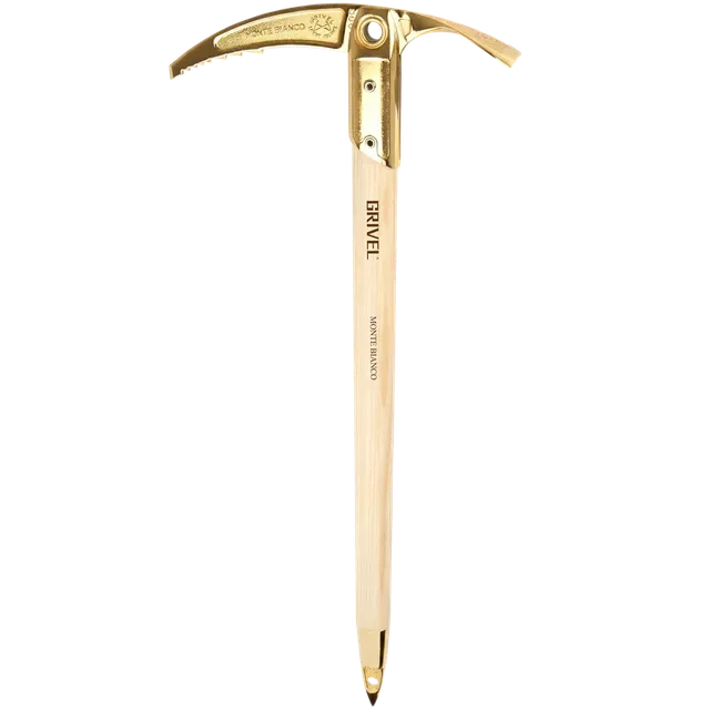 grivel-monte-bianco-gold-piolet-conmemorativo-de-acero-dorado-y-mango-de-fresno- image 1