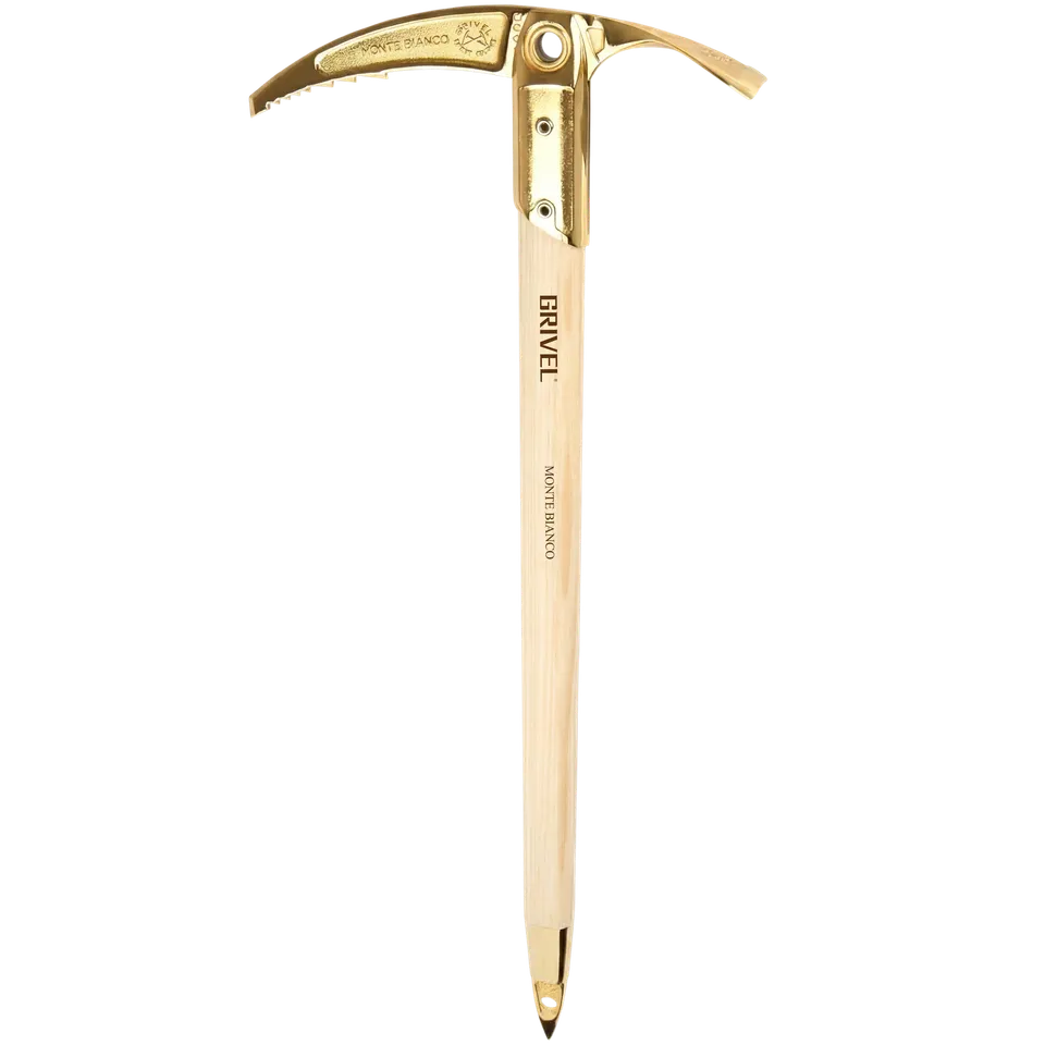 grivel-monte-bianco-gold-piolet-conmemorativo-de-acero-dorado-y-mango-de-fresno- image 1
