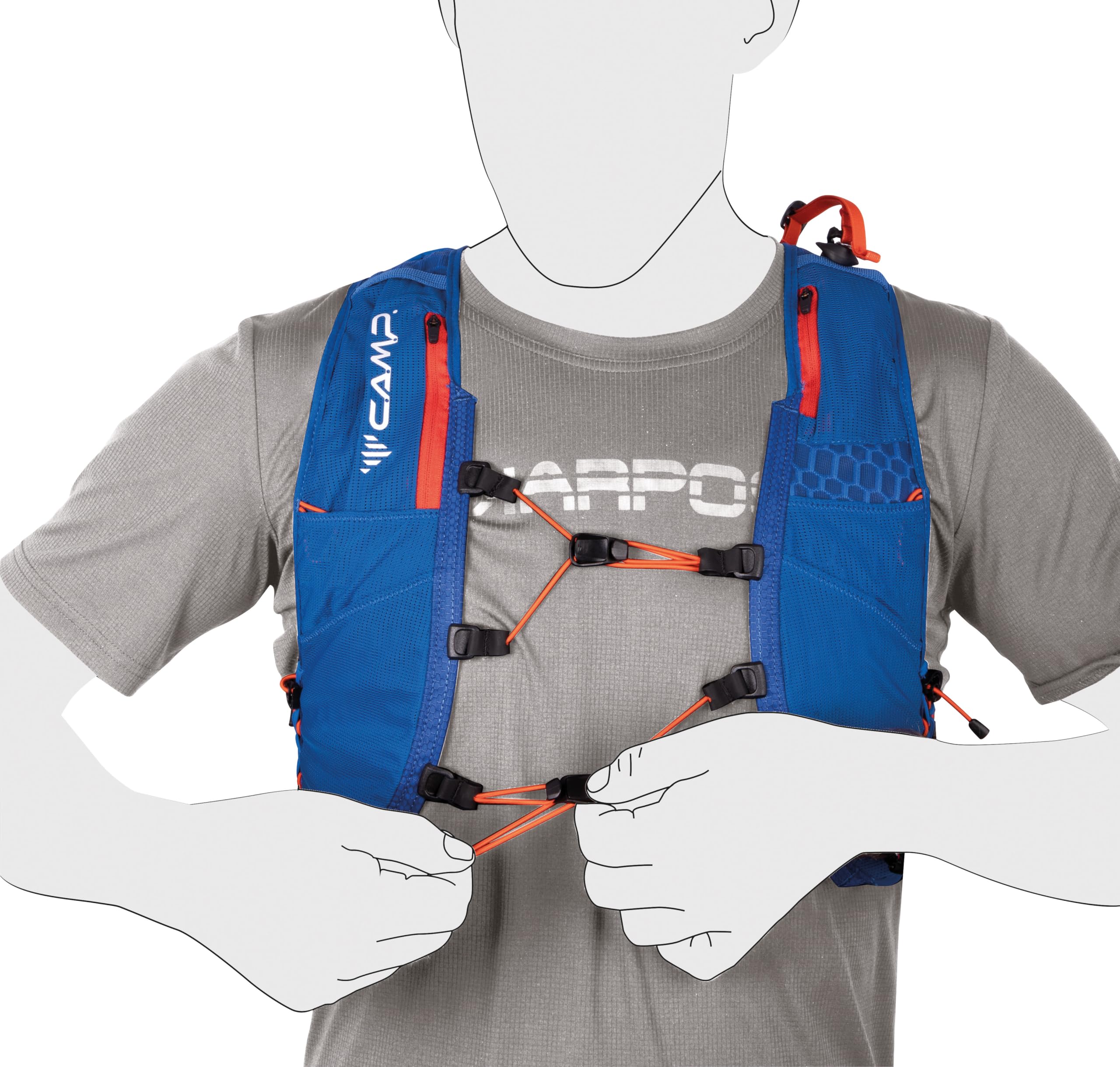 c-a-m-p-trail-force-10-chaleco-de-hidrataci-n-xs-m-con-malla-el-stica-y-bolsillo image 2