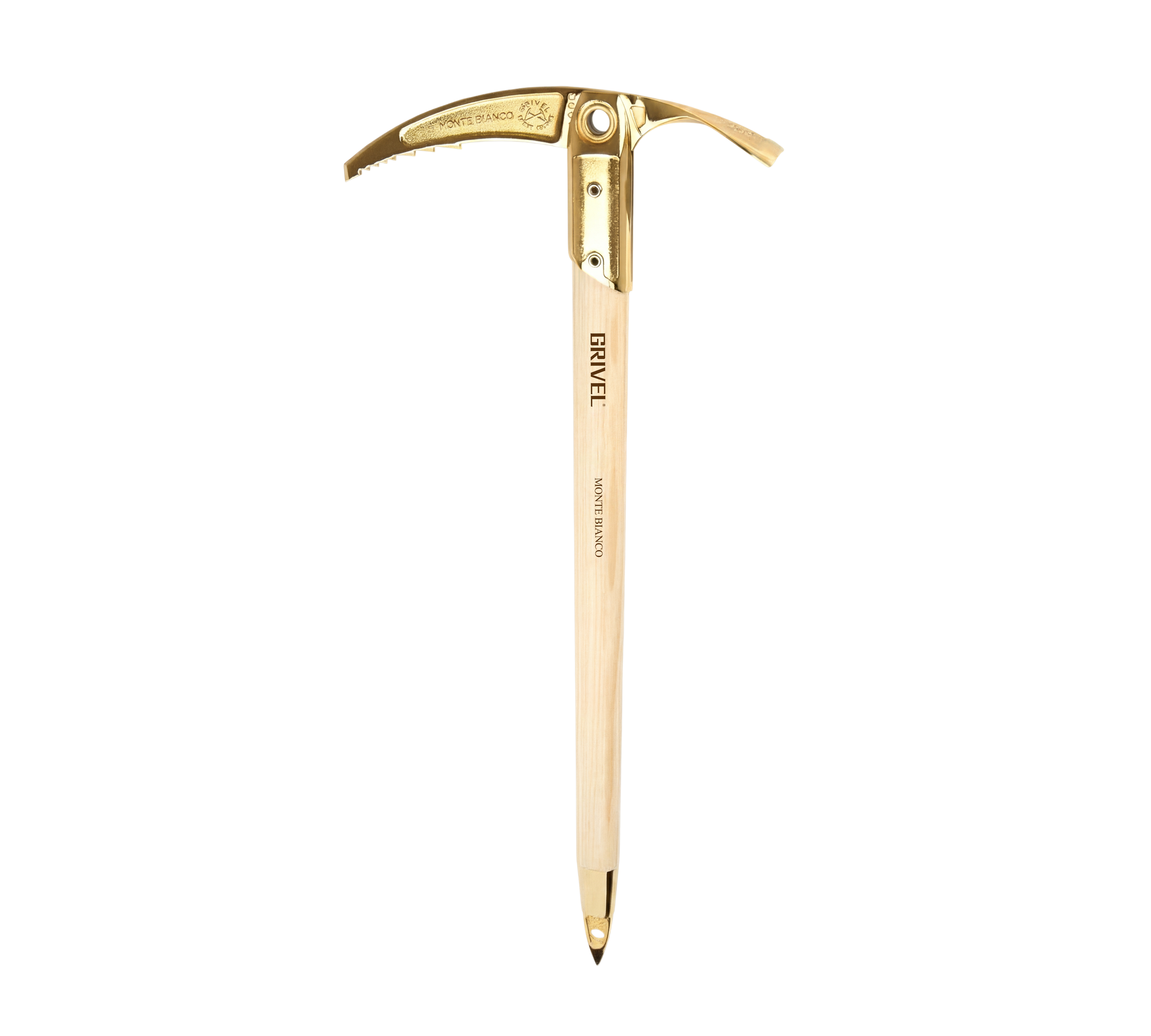 grivel-monte-bianco-gold-piolet-conmemorativo-de-acero-dorado-y-mango-de-fresno- image 2