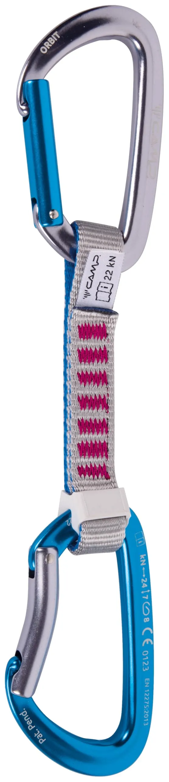 c-a-m-p-orbit-express-ks-12-cm-cinta-expr-s-con-mosquetones-orbit-gris-azul-fucs image 1