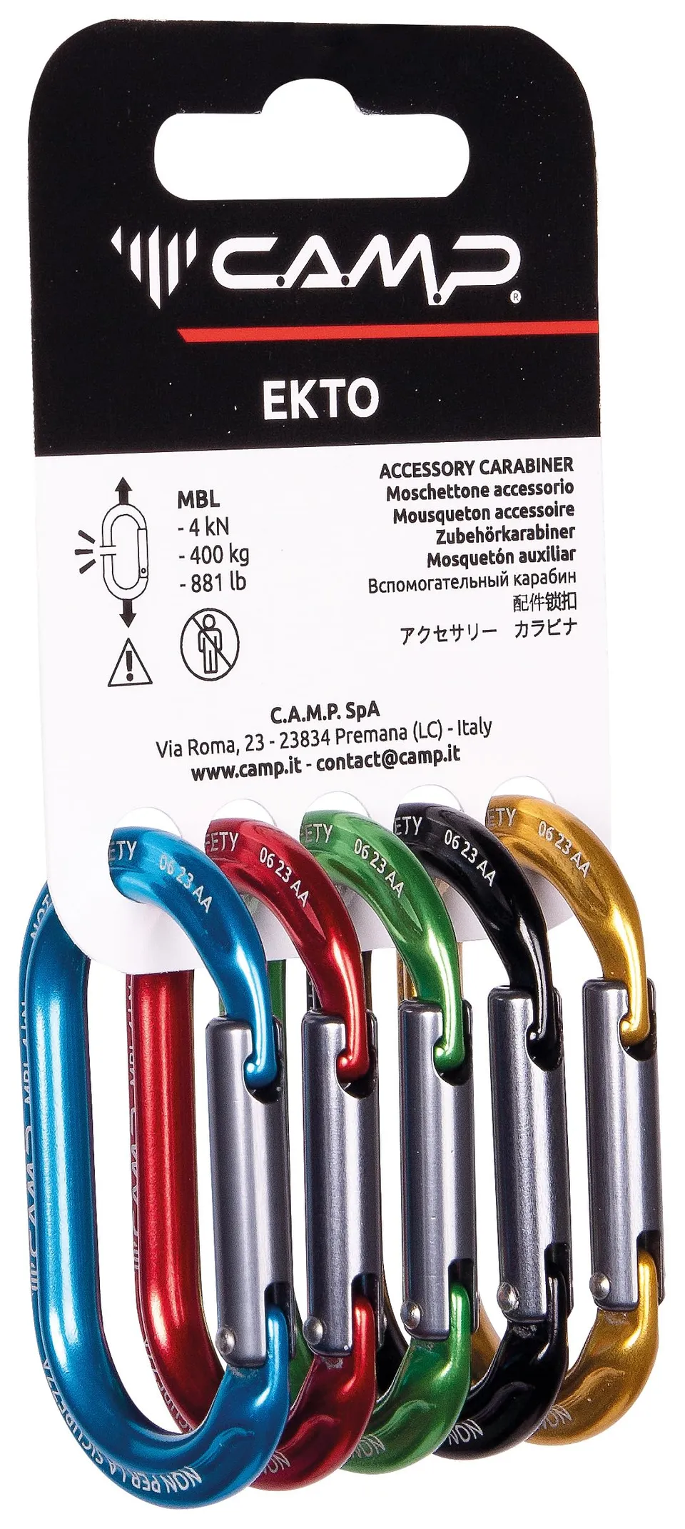 c-a-m-p-rack-pack-ekto-juego-de-5-mosquetones-accesorios-de-aluminio-7075 image 1