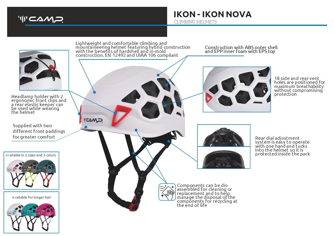 c-a-m-p-ikon-nova-casco-de-alpinismo-femenino-abs-epp-con-18-aberturas-de-ventil image 8