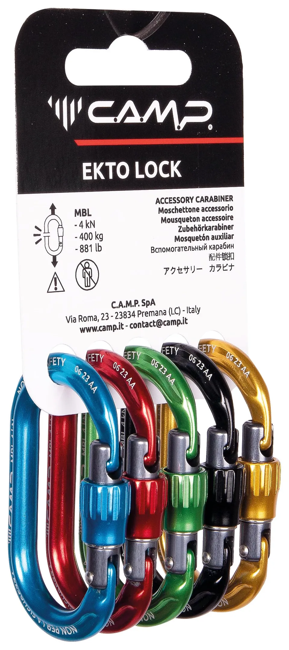 c-a-m-p-rack-pack-ekto-lock-5-mosquetones-de-rosca-aluminio-7075 image 1