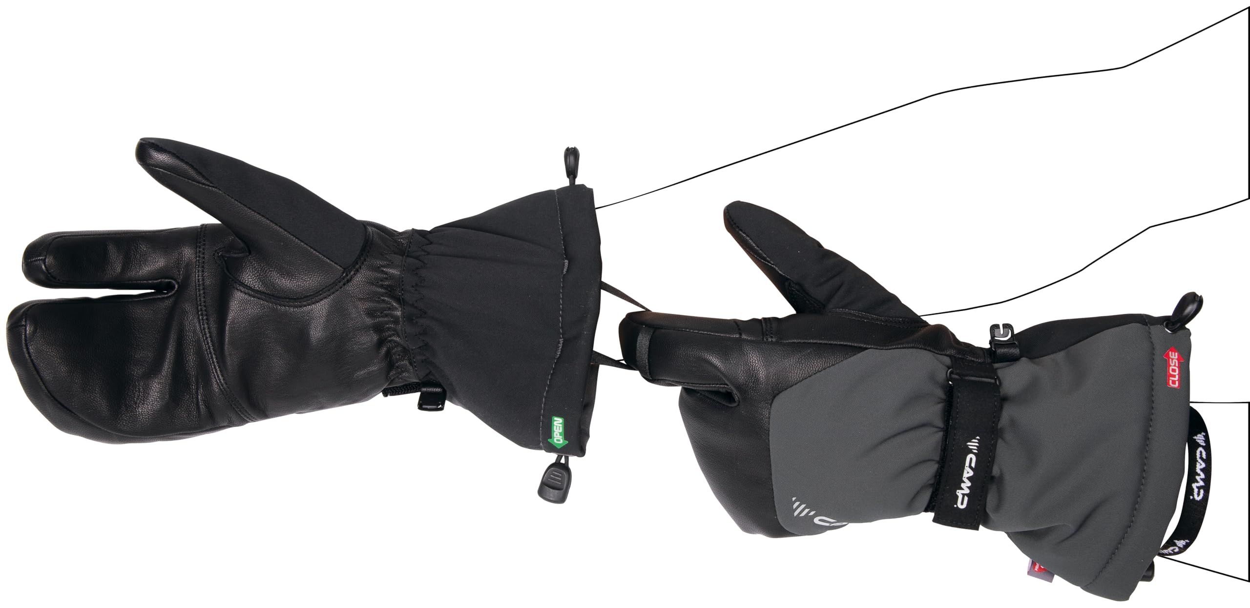 c-a-m-p-split-mitt-n-manopla-t-cnica-unisex-con-membrana-dryzone-y-primaloft-gol image 3