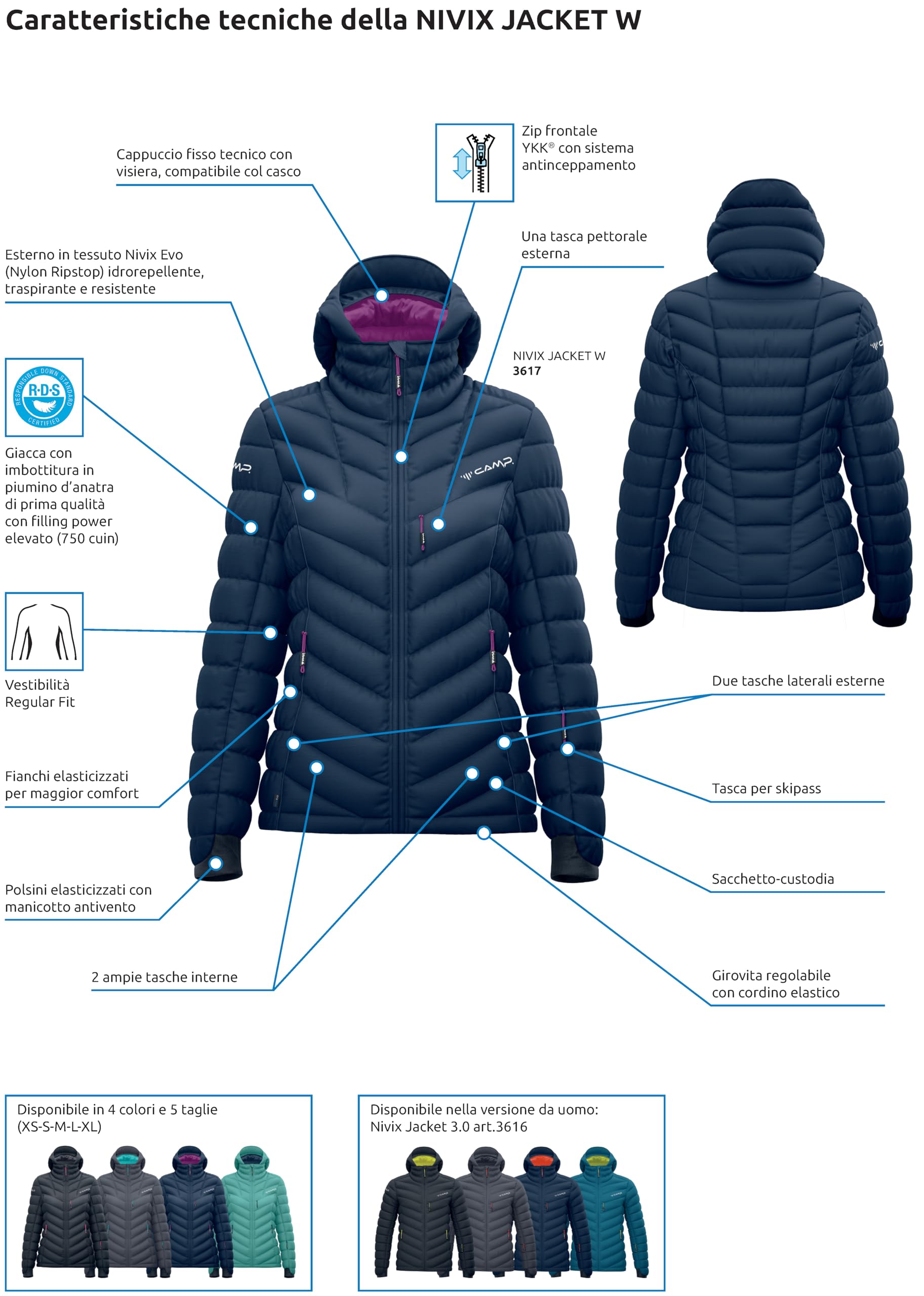 c-a-m-p-nivix-jacket-w-chaqueta-de-plum-n-de-pato-750-cuin-para-mujer-negro-gris image 2