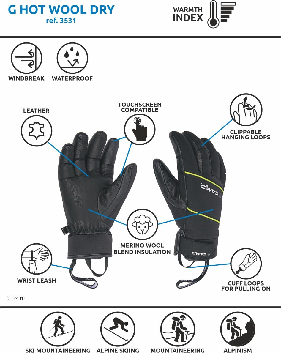 c-a-m-p-g-hot-wool-dry-guantes-unisex-de-lana-merina-con-membrana-dryzone-y-palm image 8